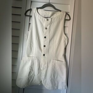 Etica White Sleeveless Button-Down Top